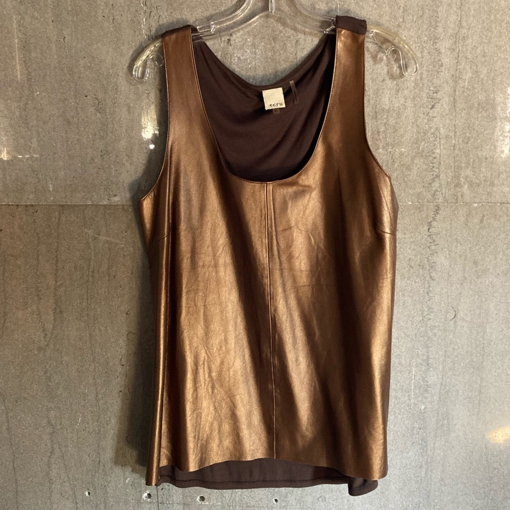 Ecru Leather Top